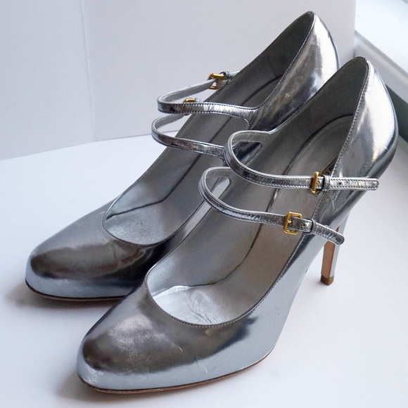silver mary jane heels